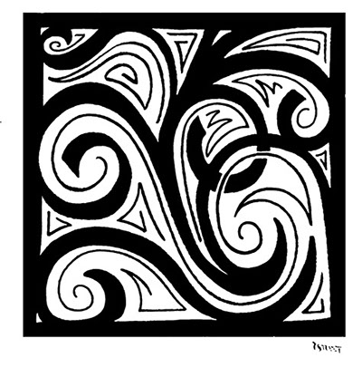 modern abstract design in black and white by RStreet artist